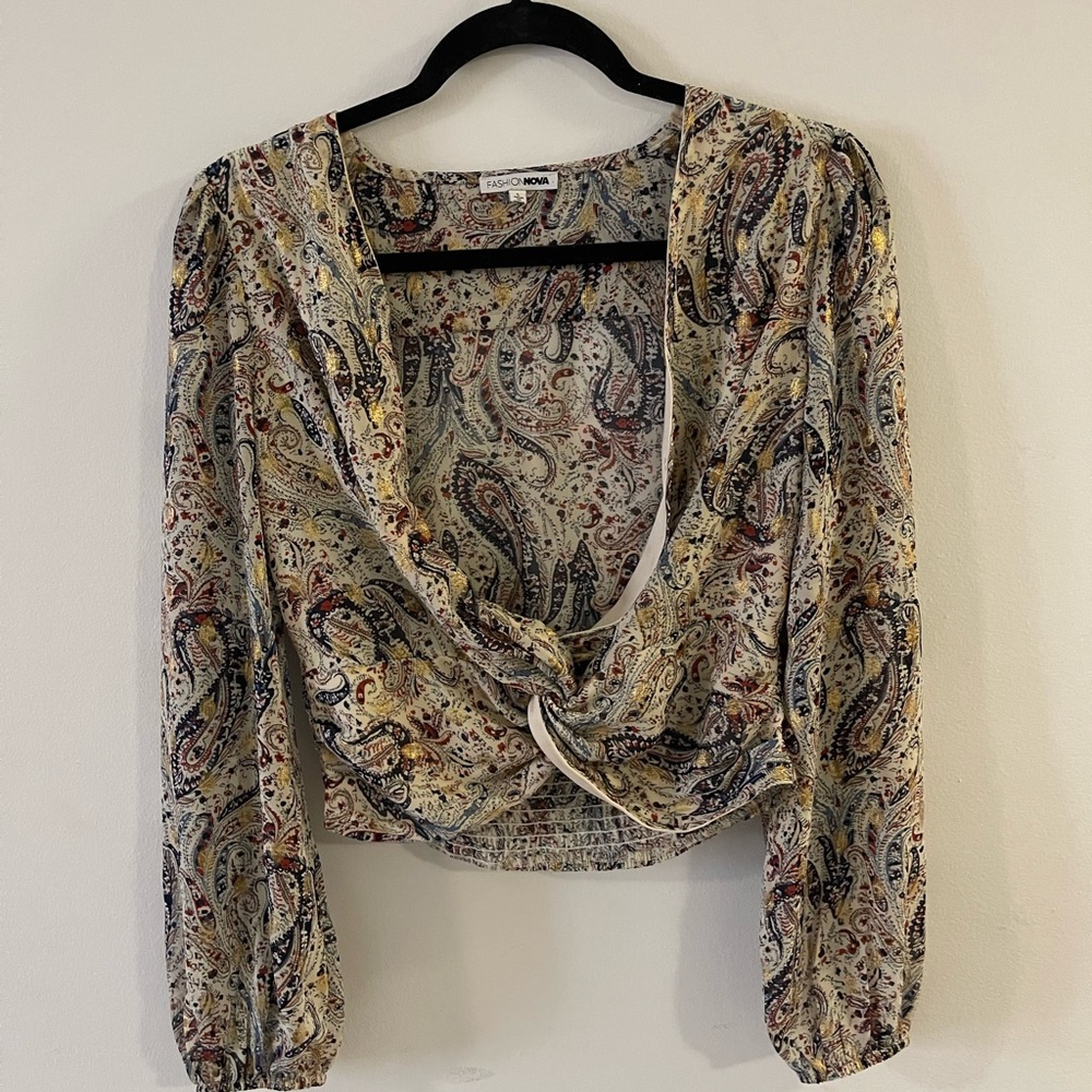 Patterned Blouse (only worn once) Also cropped